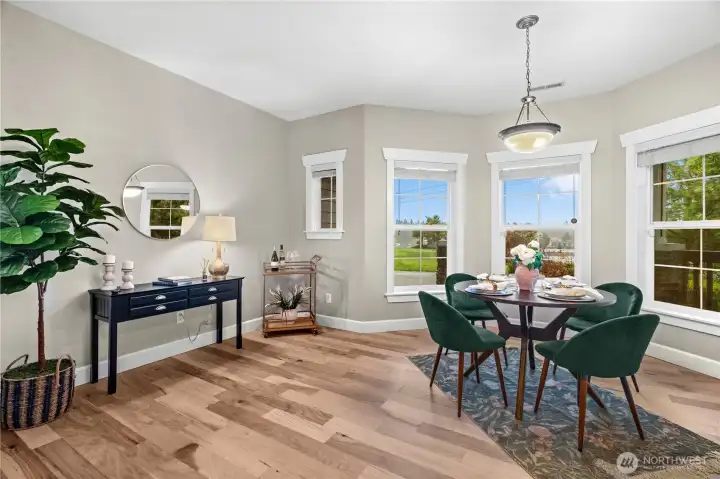 This is a wonderful dining room right off the front door as you enter the home