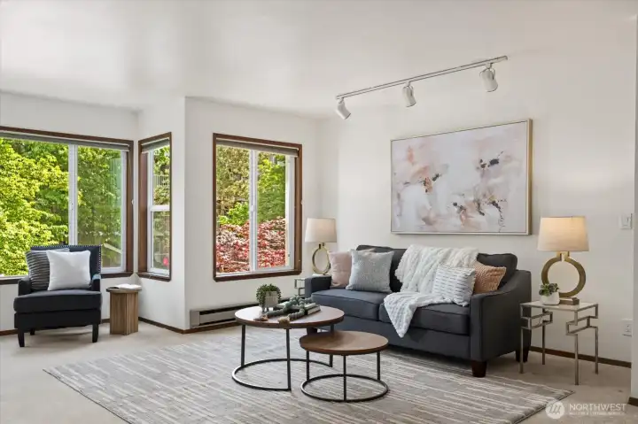 A comfortable space to relax or large enough for a fun movie or game night with friends.