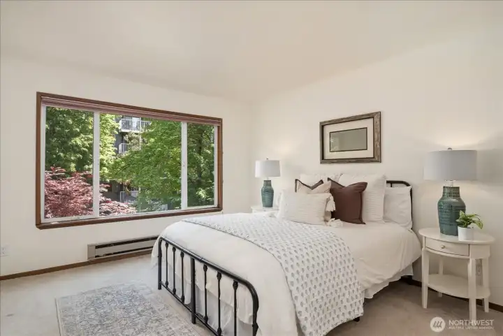 The perfect space to start and end your day in the primary bedroom