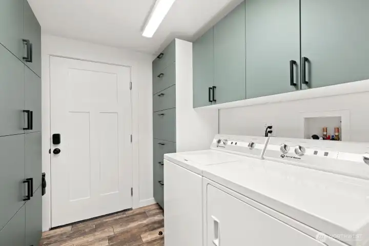 Did you say you wanted more storage!  Yes!  We heard you.  This addition houses the laundry room and all the cabinets you could want!