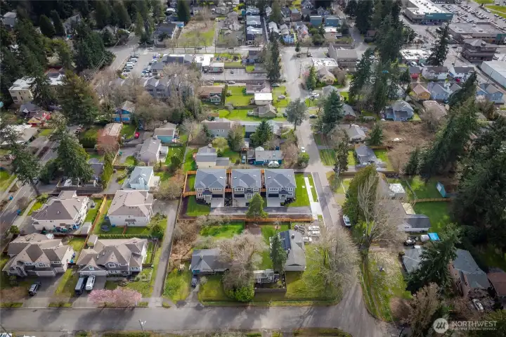 The presale home is the middle property.