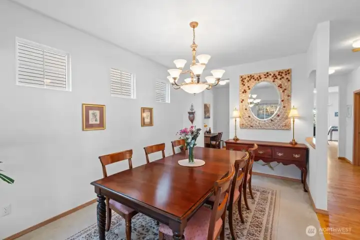 Formal dining space. Formal dining space.