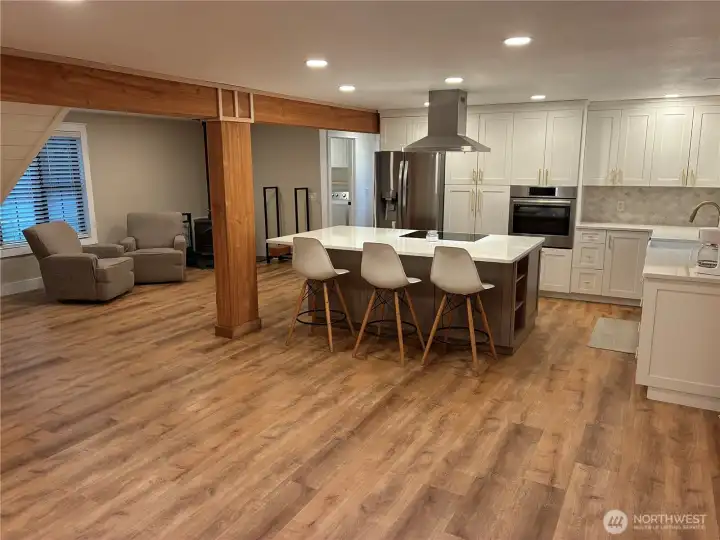 The great room opens up the main floor for larger gatherings. The great room opens up the main floor for larger gatherings.