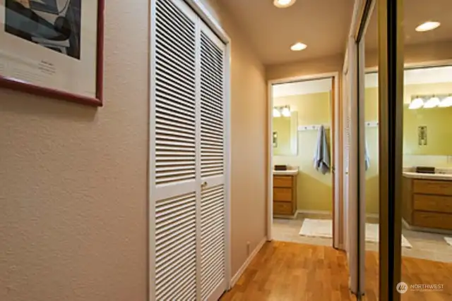 TWO roomy closets in Primary BR