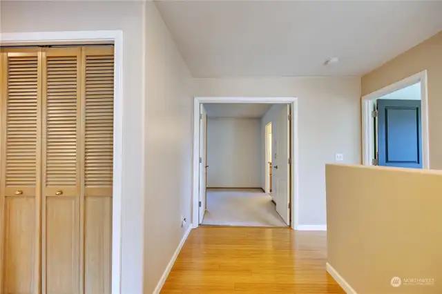 Double doors leading into the primary bedroom.