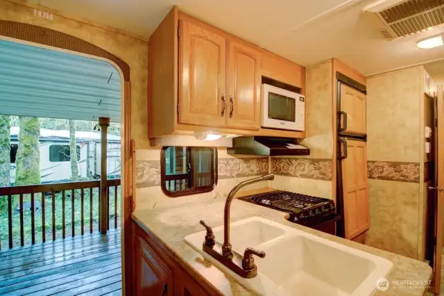 Entry into kitchen and living area