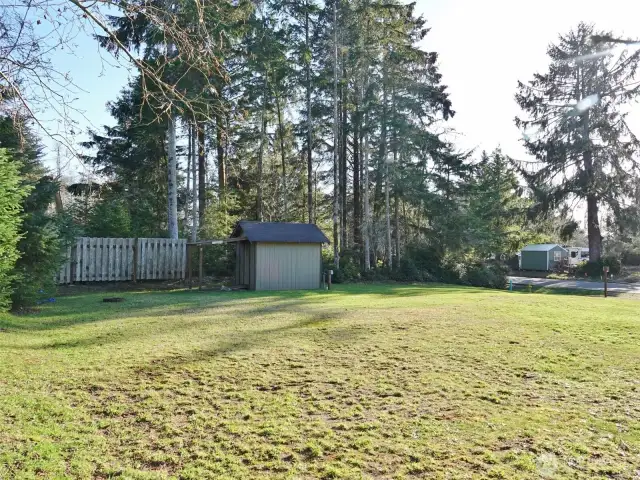 Cleared and Level Lot w/ a Shed (looking South).