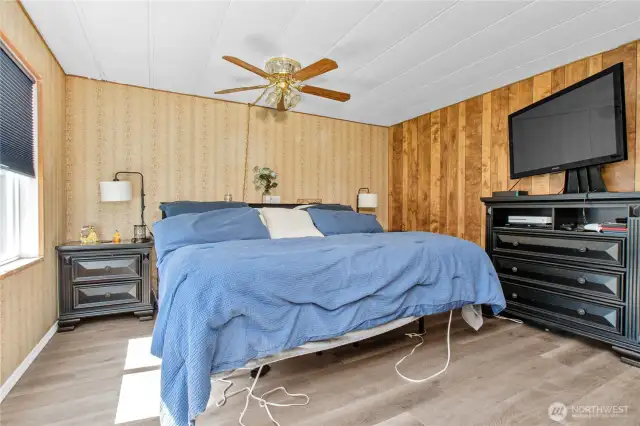 Primary bedroom can hold all larger furniture with room to spare.