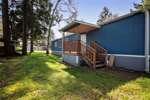 A nice covered deck is your entrance to a comfortable home to call your own.