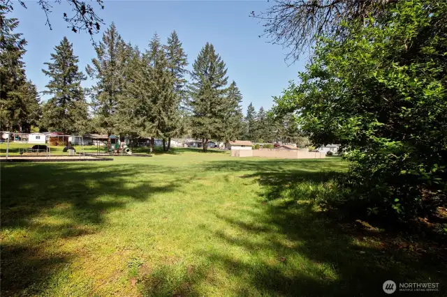 You won't feel blocked in with this extra space of the park in you back yard.