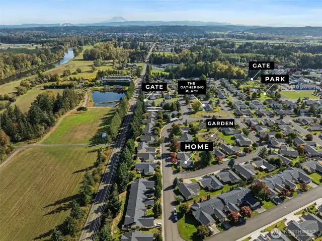 Easterly view of Community....Cooks Hill Road is on the left... I-5 is one mile East of Stillwaters.