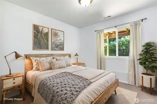 Virtually staged bedroom