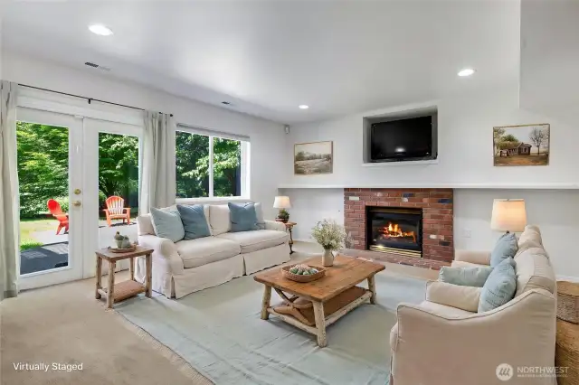 Virtually staged living space