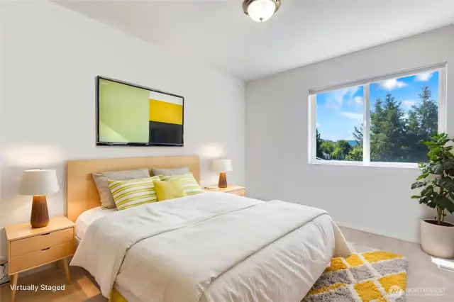 Virtually staged bedroom