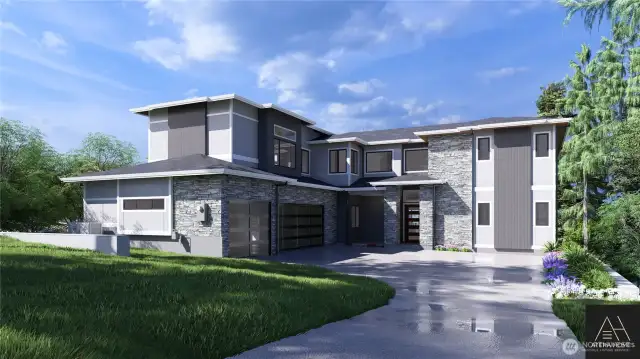 Renderings for current plans for 6000+SF Luxury Estate ready for permit submittal.