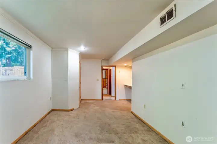 Downstairs bonus room, great for office or 4th bedroom use.