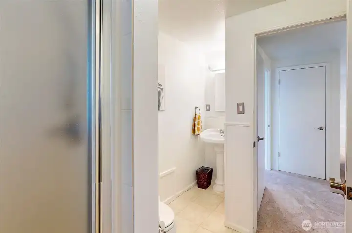 Looking Out Downstairs Bathroom.