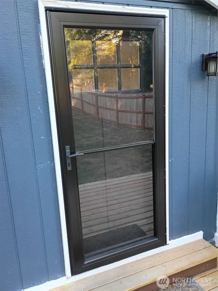 Heavy front storm door