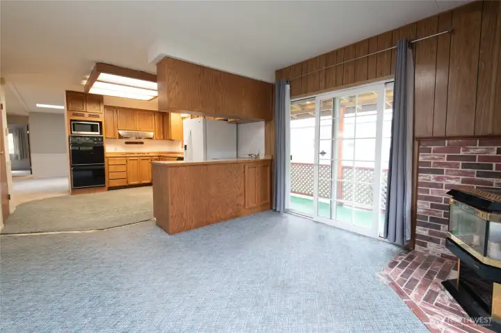 View of the kitchen from the family room
