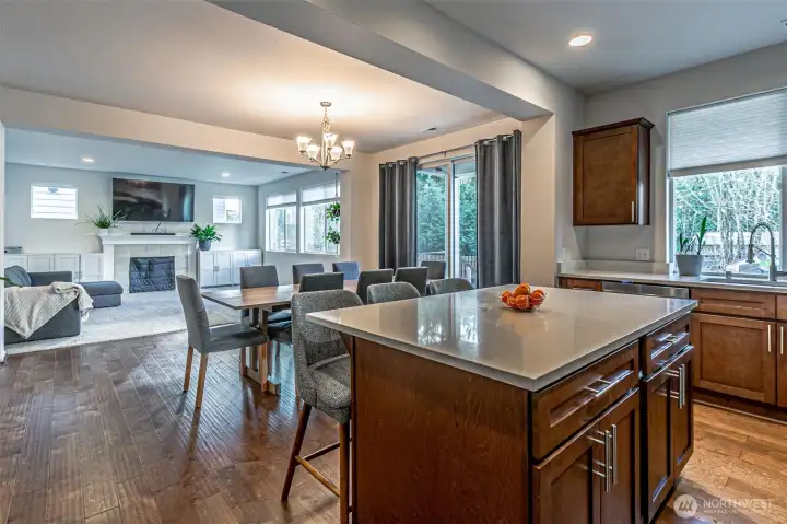 Upgraded dishwasher and kitchen sink/faucet behind the island