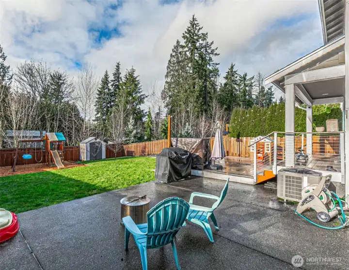 Second are for entertaining. Level concrete area, imagine fire pit nights!