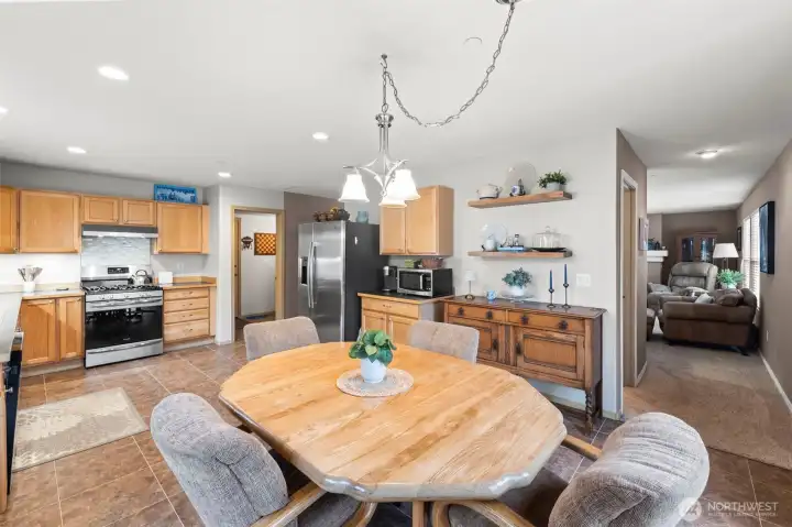 The kitchen’s open layout is great. There’s room to move and room to expand cabinets and counters if desired.