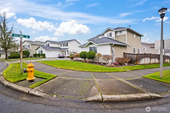 Expert landscaping adds to the home’s appeal, and the corner lot means a little more space.