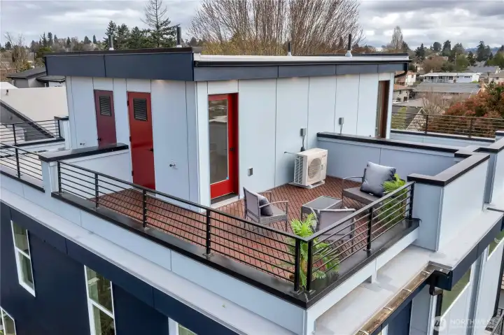 Unit A roof top deck Aerial view