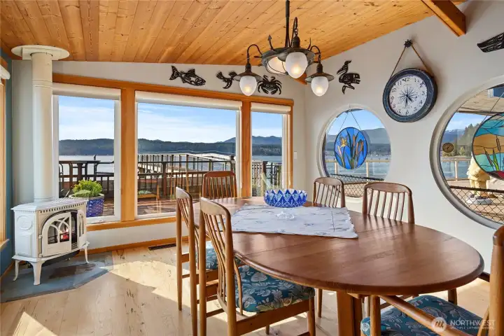 Use the fireplace in the winter months and watch the storms roll in