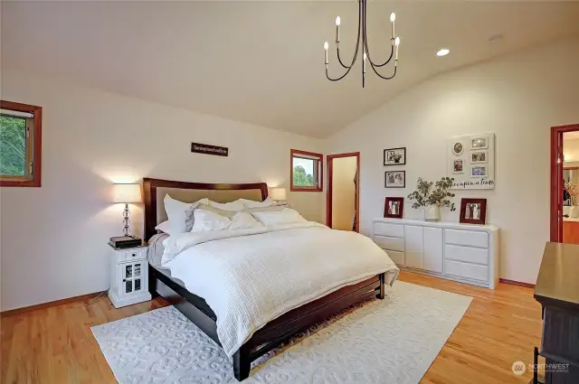 Upstairs, 2nd Primary Bedroom, double walk-in closets, large ensuite bathroom.