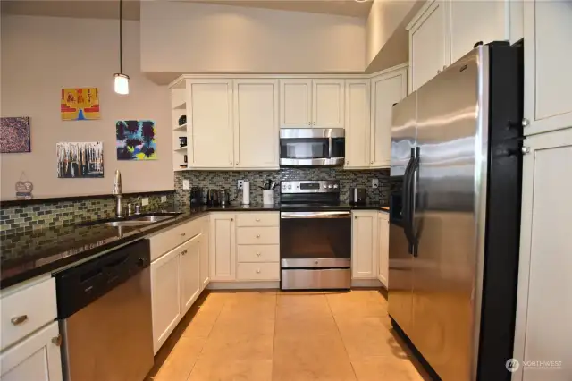 Beautiful granite countertops with high end stainless steel appliances