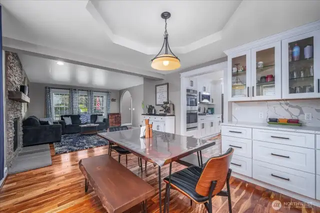 Formal dining room with updated built-in cabinets (2024)