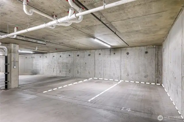 2 parking spaces included in sale