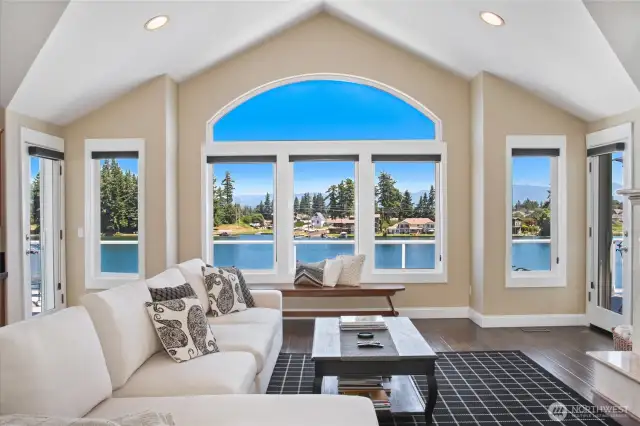 Gorgeous views of the lake and Cascade Mountains from nearly every room in the house.