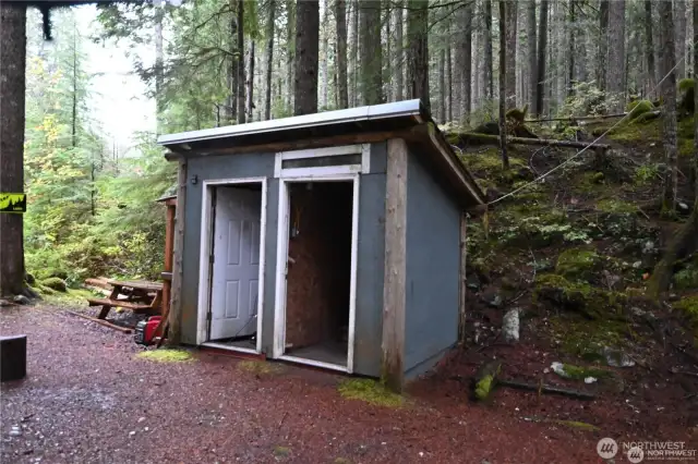 A classic off-grid touch ~ a clean thoughtfully built outhouse just steps from the cabin.