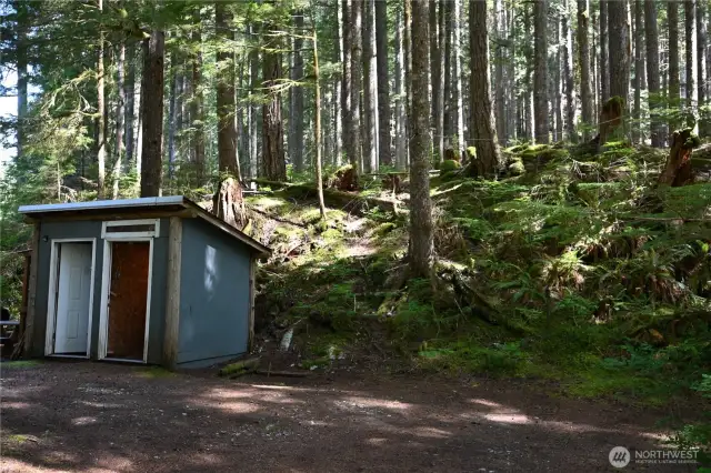 A classic off-grid touch ~ a clean thoughtfully built outhouse just steps from the cabin.