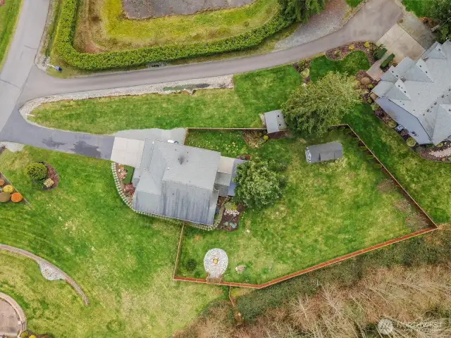 Fully fenced backyard