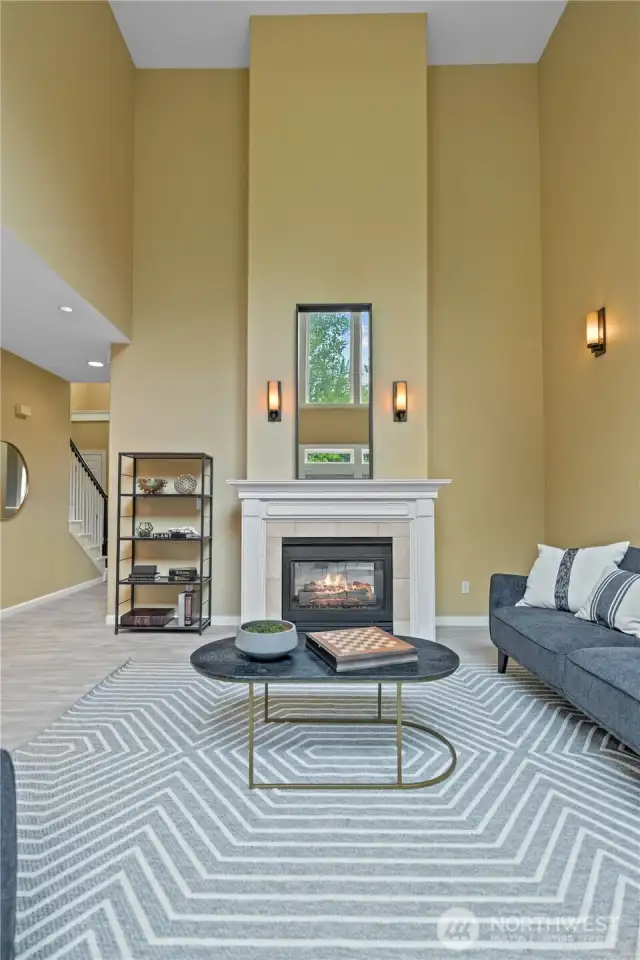 Soaring ceilings in the living room
