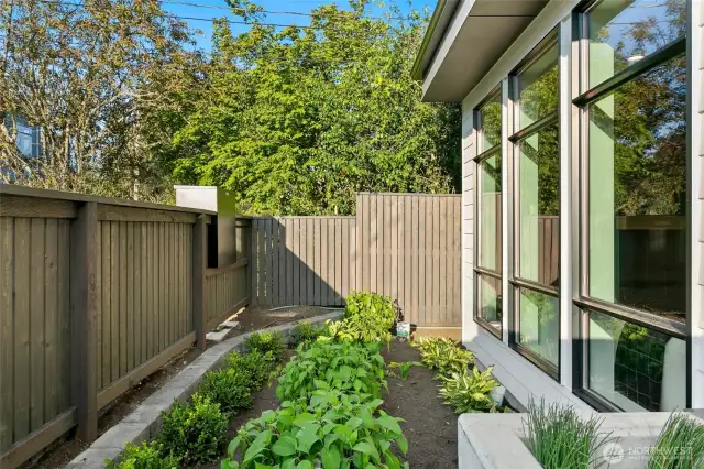 2035B has a fully fenced frontyard area, perfect for pets.