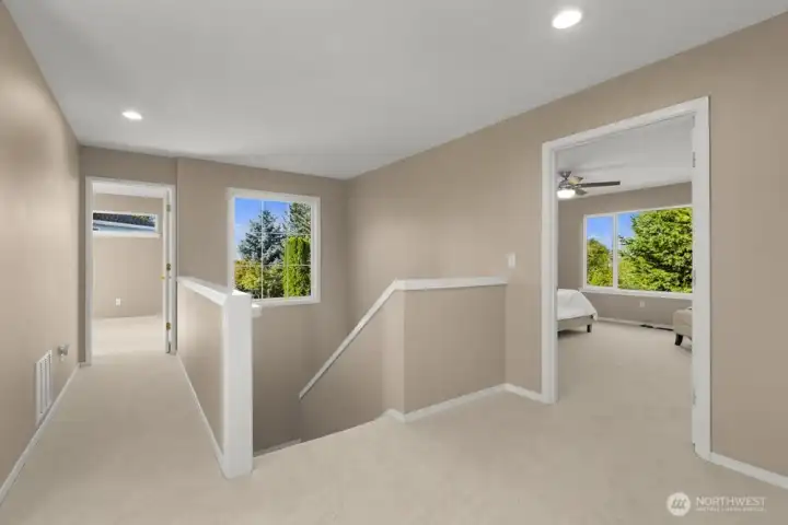 Upstairs you’ll find the primary suite along with three additional bedrooms.