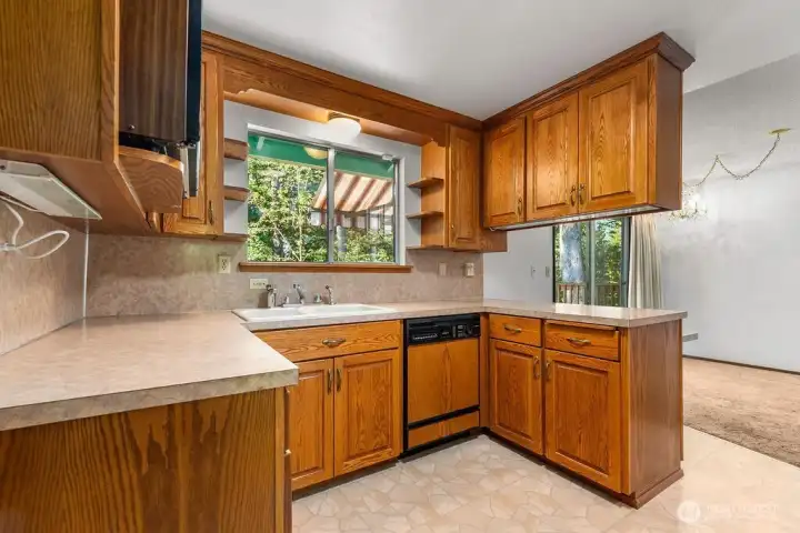 Large kitchen with abundant cabinet space