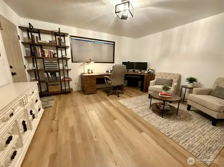 Bedroom #2 / Office has exterior access VIRTUALLY STAGED