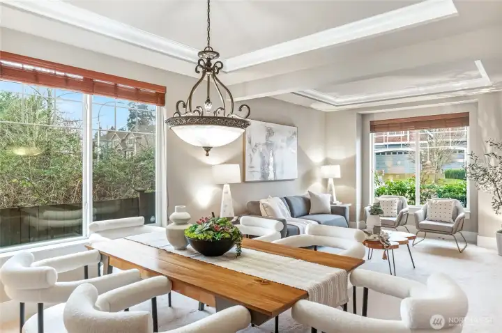 Bright and spacious formal dining area