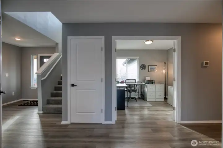 Double doors into the office/den