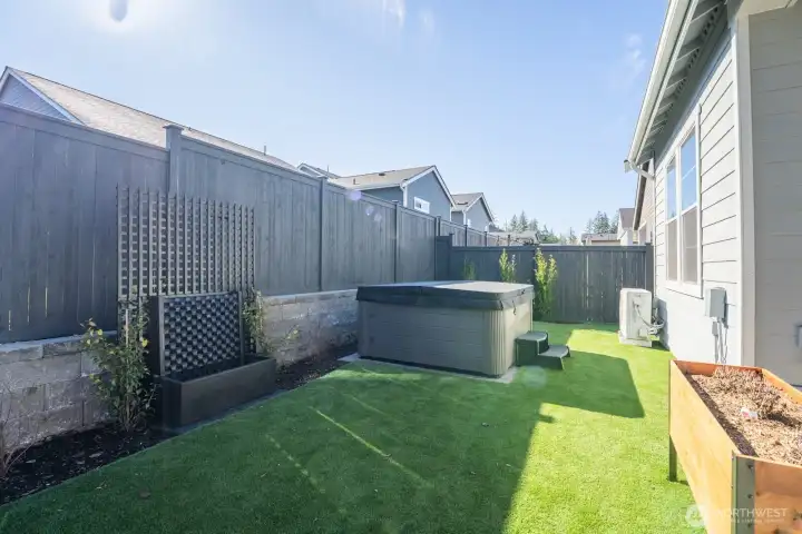 Irrigation drip line and water feature