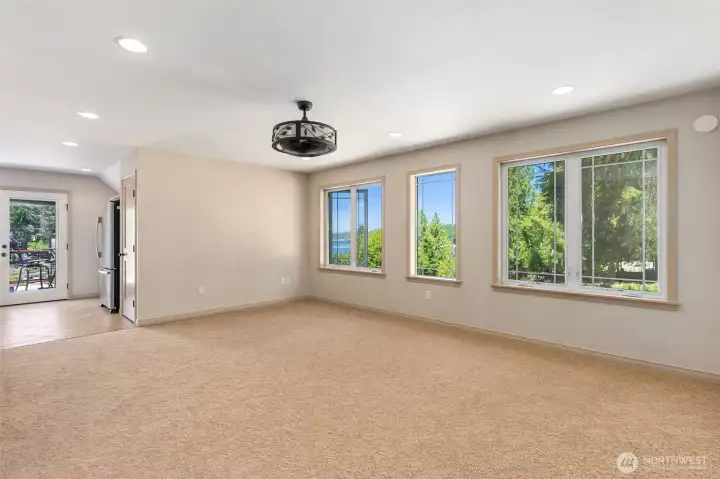 Large living space with lots of light and an airy feel