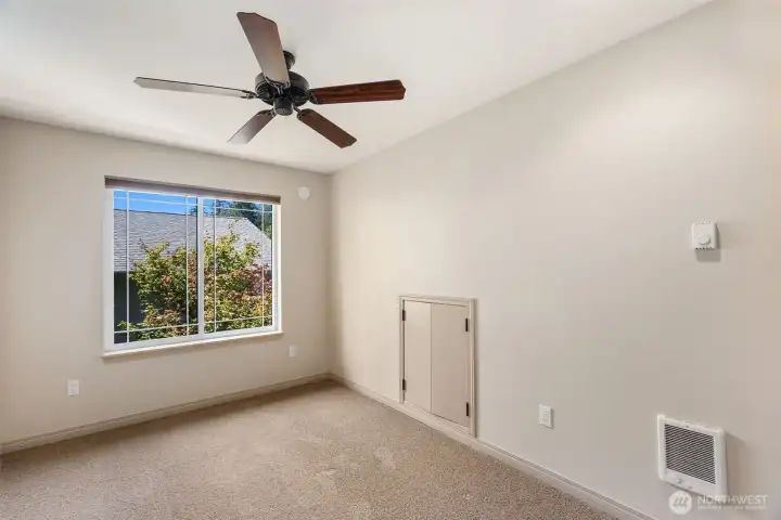 One of the two bedrooms in the ADU