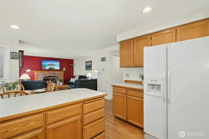 Additional cabinets and counter space.