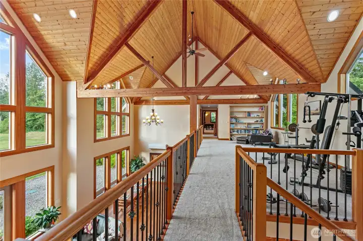 Huge loft overlooking dining room and great room.