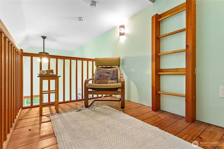 Upper bedrooms have their own lofts with ladders to additional attic/kid's playroom.